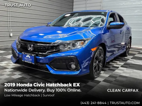 Blue 2019 Honda Civic EX CVT Hatchback for sale in Sykesville, MD