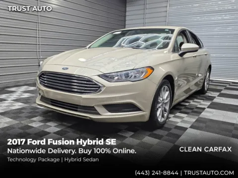 White 2017 Ford Fusion SE Hybrid Sedan for sale in Sykesville, MD