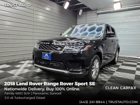 Black 2018 Land Rover Range Rover Sport SE 3.0L Turbo Diesel SUV for sale in Sykesville, MD