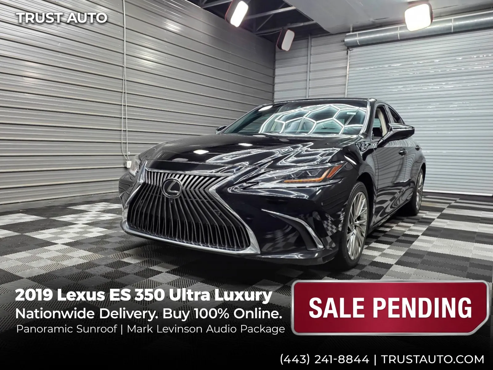 Black 2019 Lexus ES 350 Ultra Luxury Sedan w/Navigation/Mark Levinson Audio Pkg for sale in Sykesville, MD