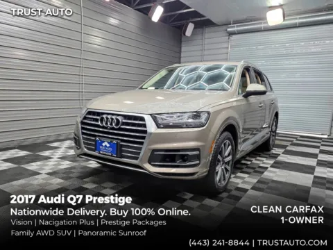 White 2017 Audi Q7 3.0 TFSI 3.0 TFSI Quattro Prestige AWD 7-Pass SUV w/Vision/Navigation Plus/Warm Weather Pkgs for sale in Sykesville, MD