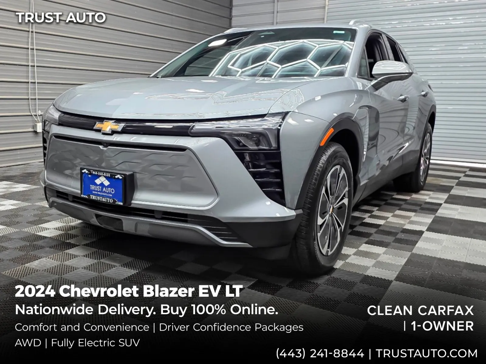 Gray 2024 Chevrolet Blazer EV LT AWD Electric SUV w/Comfort/Convenience Pkg for sale in Sykesville, MD