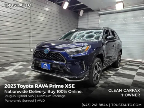 Black 2023 Toyota RAV4 Prime XSE AWD Plug-In-Hybrid SUV w/Premium Pkg for sale in Sykesville, MD