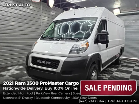 White 2021 Ram 3500 ProMaster Cargo 159''WB High Roof Extended Minivan/Van for sale in Sykesville, MD