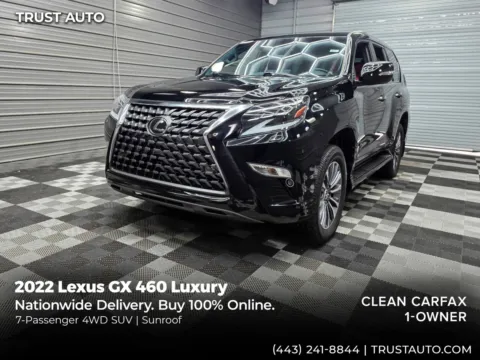 Black 2022 Lexus GX 460 Luxury 4WD 7-Passenger SUV for sale in Sykesville, MD