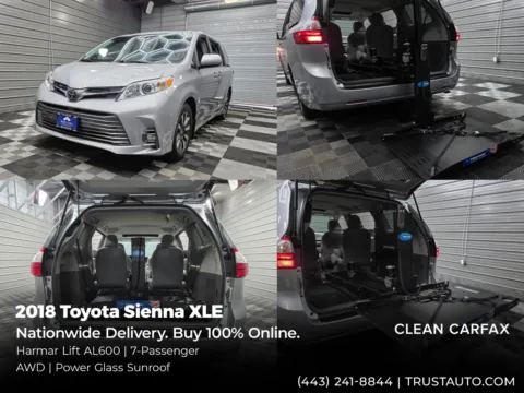 Silver 2018 Toyota Sienna XLE AWD 7-Passenger Minivan/Van w/Harmar Mobility Lifts for sale in Sykesville, MD
