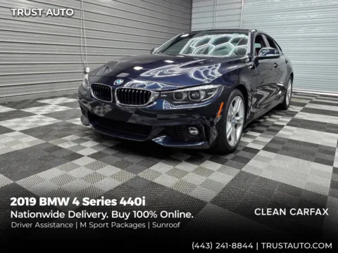 Black 2019 BMW 4 Series 440i Gran Coupe Hatchback w/M Sport Pkg for sale in Sykesville, MD