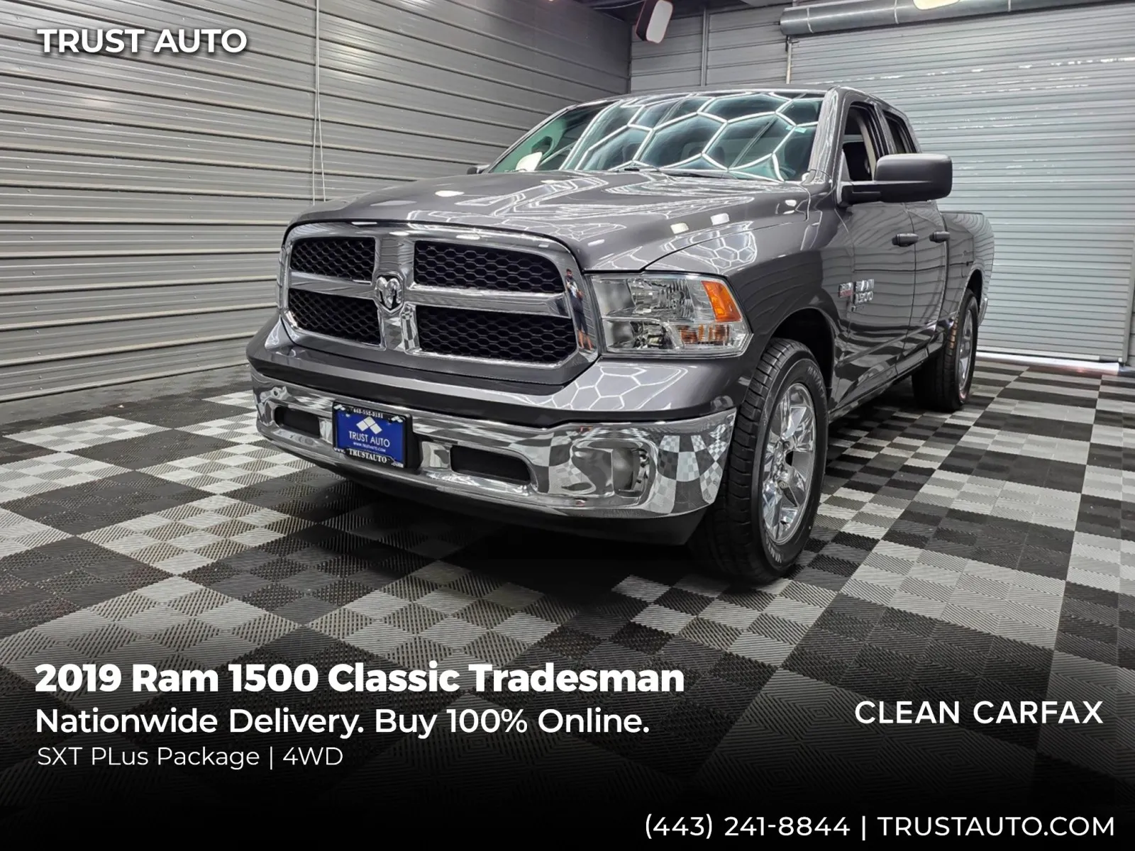 Gray 2019 Ram 1500 Classic Tradesman 4WD Quad Cab Pickup Truck w/SXT Plus Pkg for sale in Sykesville, MD