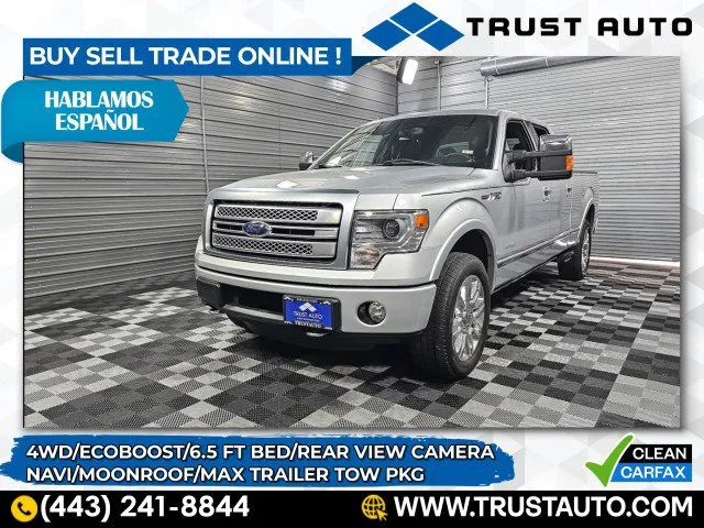 2013 Ford F-150 Platinum 4WD SuperCrew Long Bed EcoBoost Pickup Truck for sale in Sykesville, MD