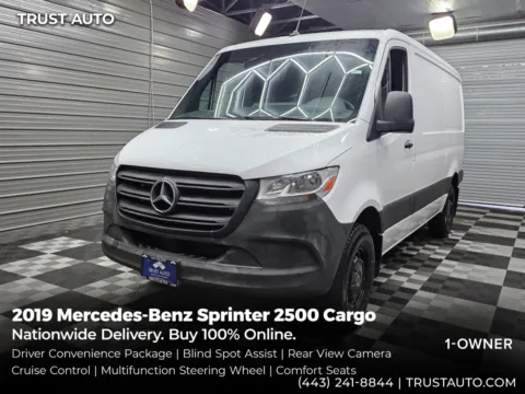 White 2019 Mercedes-Benz Sprinter 2500 Cargo 144'' Crew Minivan/Van w/Driver Convenience Pkg for sale in Sykesville, MD