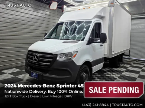 White 2024 Mercedes-Benz Sprinter 12FT Box Truck 4500 144''WB DRW Diesel Commercial for sale in Sykesville, MD