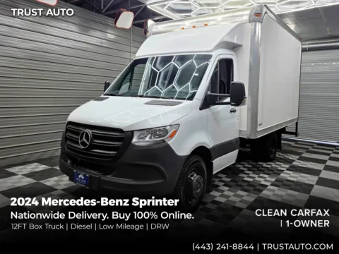 White 2024 Mercedes-Benz Sprinter 12FT Box Truck 4500 144''WB DRW Diesel Commercial for sale in Sykesville, MD