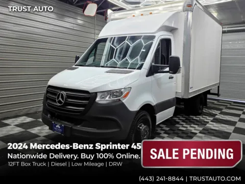 White 2024 Mercedes-Benz Sprinter 12FT Box Truck 4500 144''WB DRW Diesel Commercial for sale in Sykesville, MD