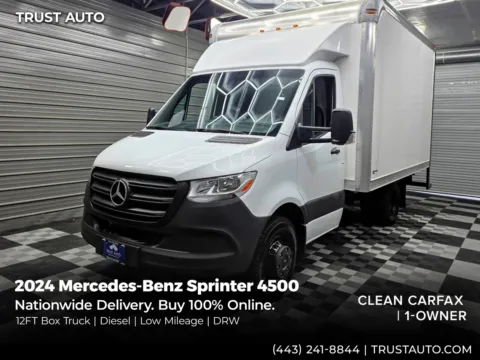 White 2024 Mercedes-Benz Sprinter 12FT Box Truck 4500 144''WB DRW Diesel Commercial for sale in Sykesville, MD