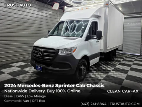 White 2024 Mercedes-Benz Sprinter Cab Chassis 4500 144''WB DRW Standard Roof Diesel Commercial Van for sale in Sykesville, MD