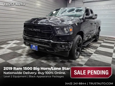 Black 2019 Ram 1500 Big Horn/Lone Star 4WD Quad Cab Pickup Truck w/Level 2 Equipment for sale in Sykesville, MD