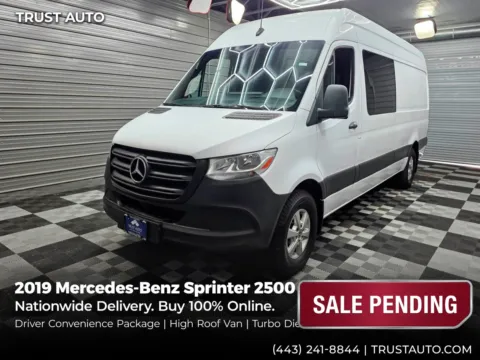 White 2019 Mercedes-Benz Sprinter 2500 Crew 170''WB High Roof Turbo Diesel Minivan/Van w/Driver Convenience for sale in Sykesville, MD