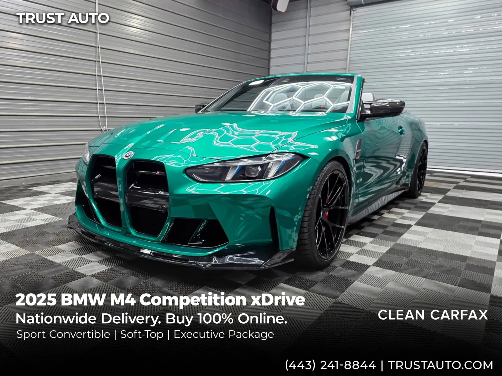 Green 2025 BMW M4 Competition xDrive AWD Soft-Top Convertible w/Convenience Pkg for sale in Sykesville, MD