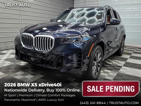 Black 2026 BMW X5 xDrive40i AWD Luxury SUV w/M Sport/Premium/Climate Comfort Pkgs for sale in Sykesville, MD