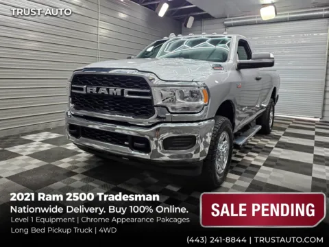 Silver 2021 Ram 2500 Tradesman 4WD Reg Cab 8FT Long Bed Pickup Truck for sale in Sykesville, MD