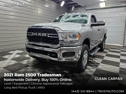 Silver 2021 Ram 2500 Tradesman 4WD Reg Cab 8FT Long Bed Pickup Truck for sale in Sykesville, MD