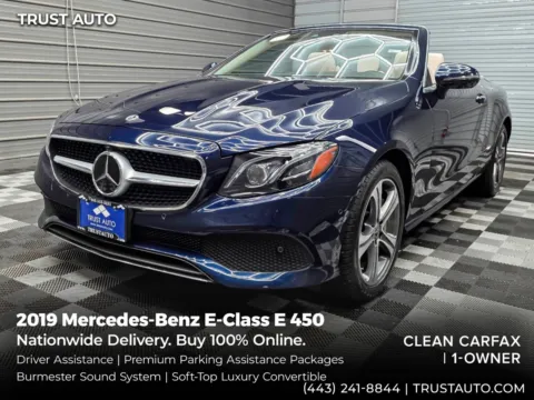 Blue 2019 Mercedes-Benz E-Class E 450 4MATIC Soft-Top Convertible w/Driver Assistance/Premium Pkgs for sale in Sykesville, MD