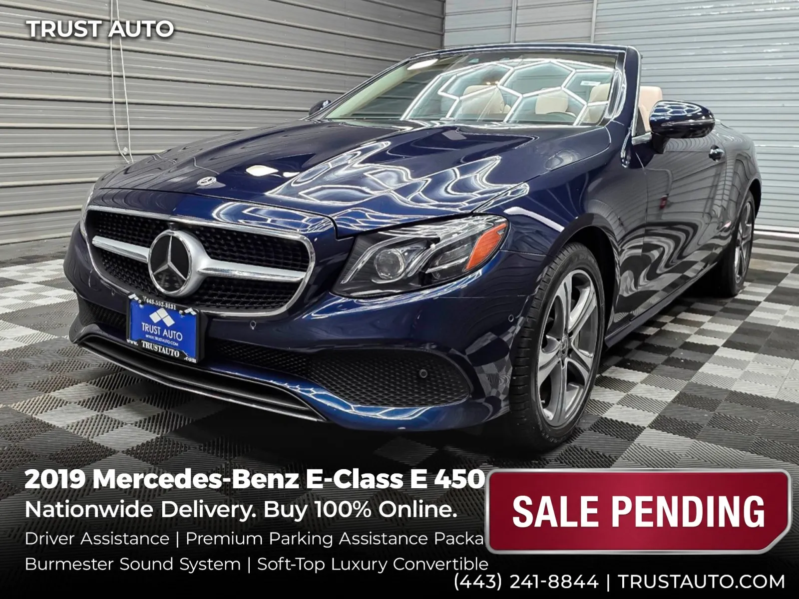 Blue 2019 Mercedes-Benz E-Class E 450 4MATIC Soft-Top Convertible w/Driver Assistance/Premium Pk for sale in Sykesville, MD