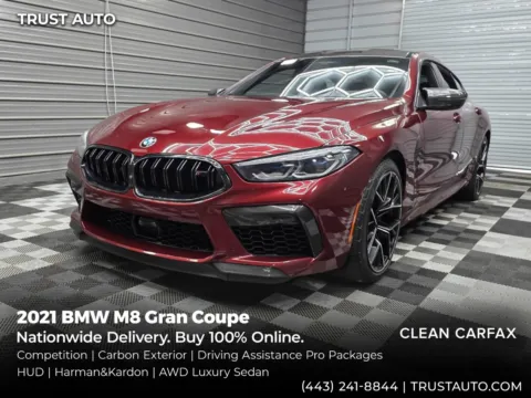 Red 2021 BMW M8 Gran Coupe AWD Luxury Sedan w/Competition/Drivers Assistance Pro/Carbon Exterior Pkgs for sale in Sykesville, MD