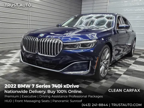 Blue 2022 BMW 7 Series 740i xDrive AWD Luxury Sedan w/Premium/Executive Pkgs for sale in Sykesville, MD