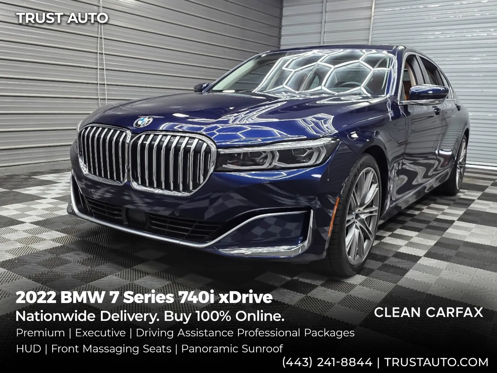 Blue 2022 BMW 7 Series 740i xDrive AWD Luxury Sedan w/Premium/Executive Pkgs for sale in Sykesville, MD