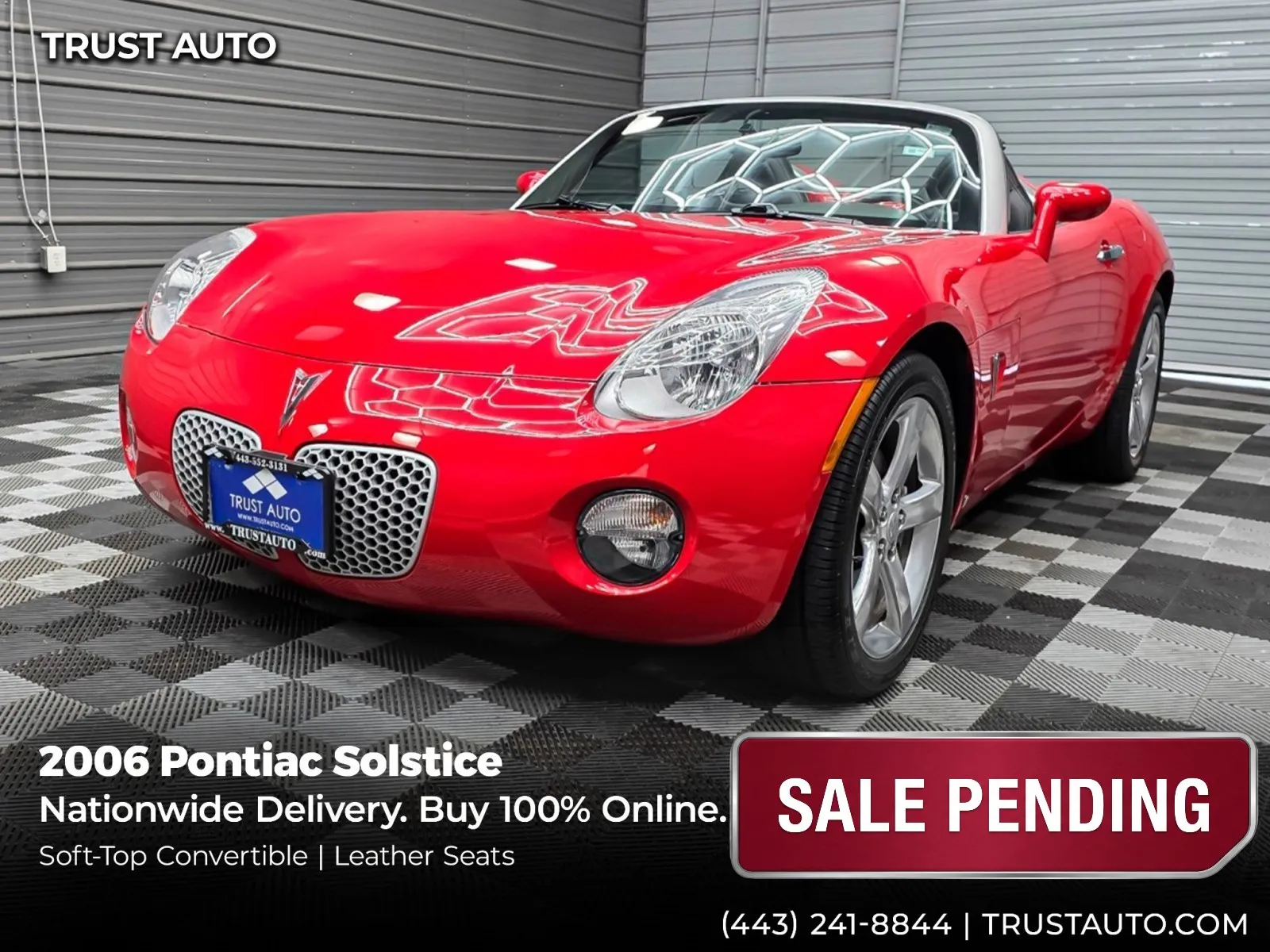 Red 2006 Pontiac Solstice Soft-Top Convertible for sale in Sykesville, MD