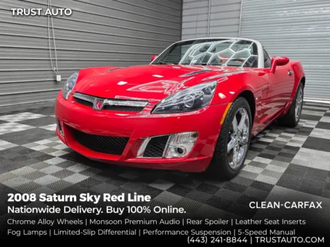 Red 2008 Saturn Sky Red Line 5-Speed Manual Soft-Top Convertible Coupe for sale in Sykesville, MD