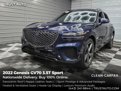 Blue 2022 Genesis GV70 3.5T Sport AWD Luxury SUV w/Sport Advanced/Prestige Pkgs for sale in Sykesville, MD