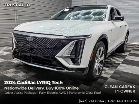 White 2024 Cadillac LYRIQ Tech AWD Electric Luxury SUV w/Driver Assist Pkg for sale in Sykesville, MD