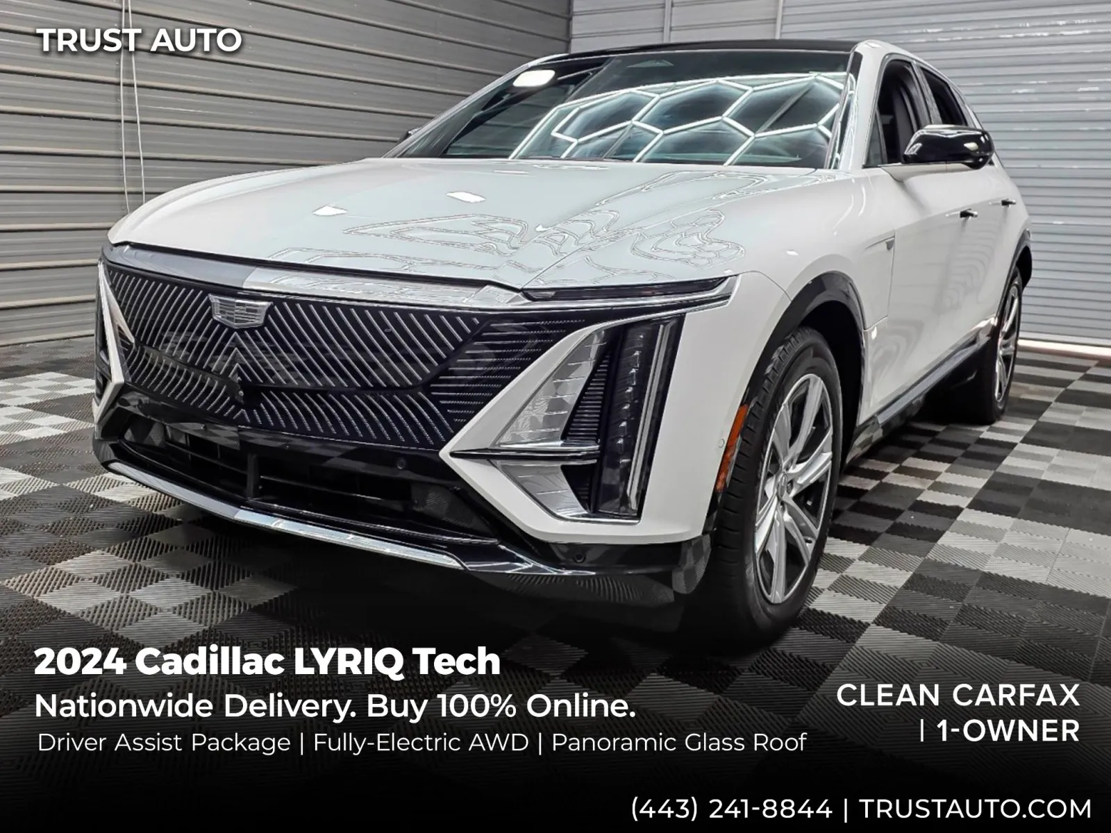 White 2024 Cadillac LYRIQ Tech AWD Electric Luxury SUV w/Driver Assist Pkg for sale in Sykesville, MD