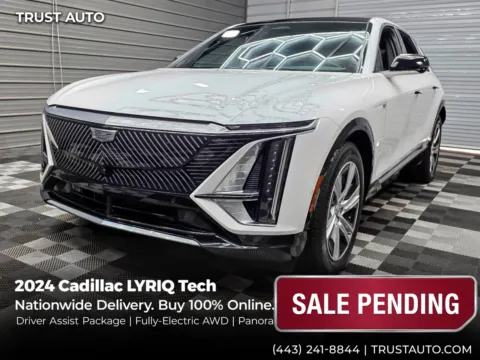 White 2024 Cadillac LYRIQ Tech AWD Electric Luxury SUV w/Driver Assist Pkg for sale in Sykesville, MD