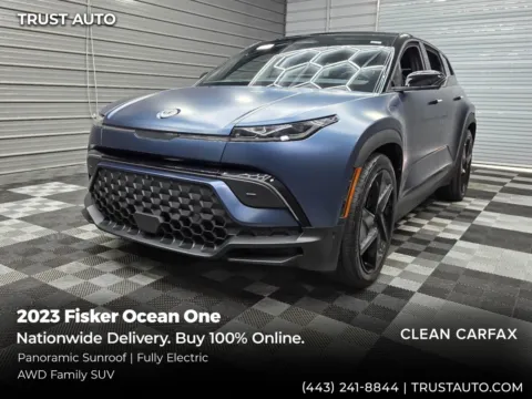 Blue 2023 Fisker Ocean One AWD Electric SUV for sale in Sykesville, MD