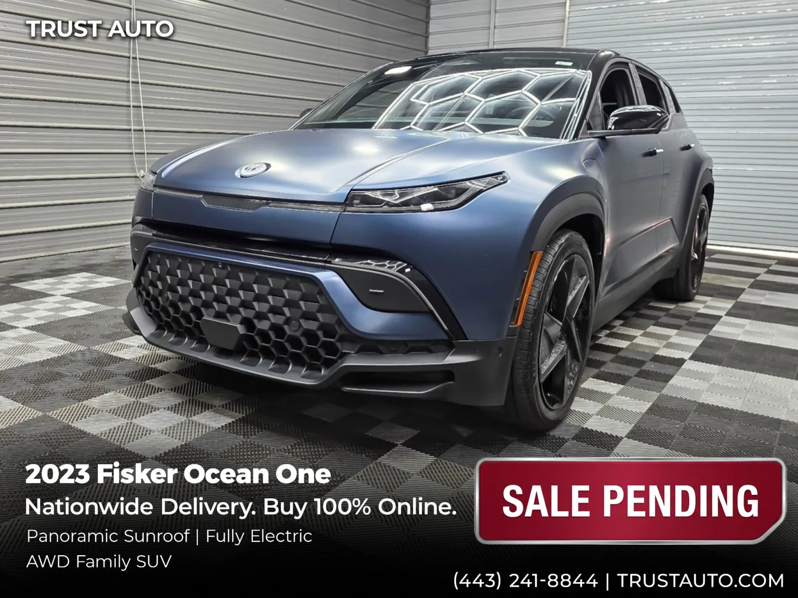 Blue 2023 Fisker Ocean One AWD Electric SUV for sale in Sykesville, MD