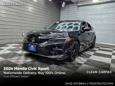 Black 2024 Honda Civic Sport 4-Door Hatchback for sale in Sykesville, MD