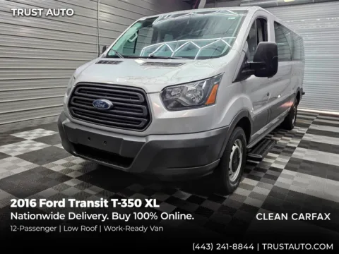 Silver 2016 Ford Transit T-350 12-Passenger XL 148''WB Low Roof Minivan/Van for sale in Sykesville, MD