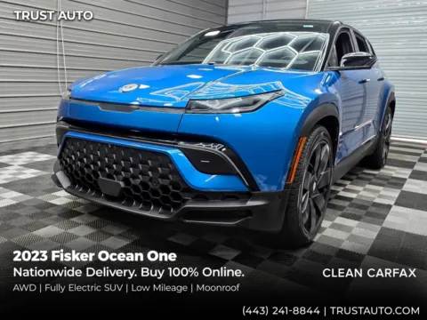 Blue 2023 Fisker Ocean One AWD Electric SUV for sale in Sykesville, MD