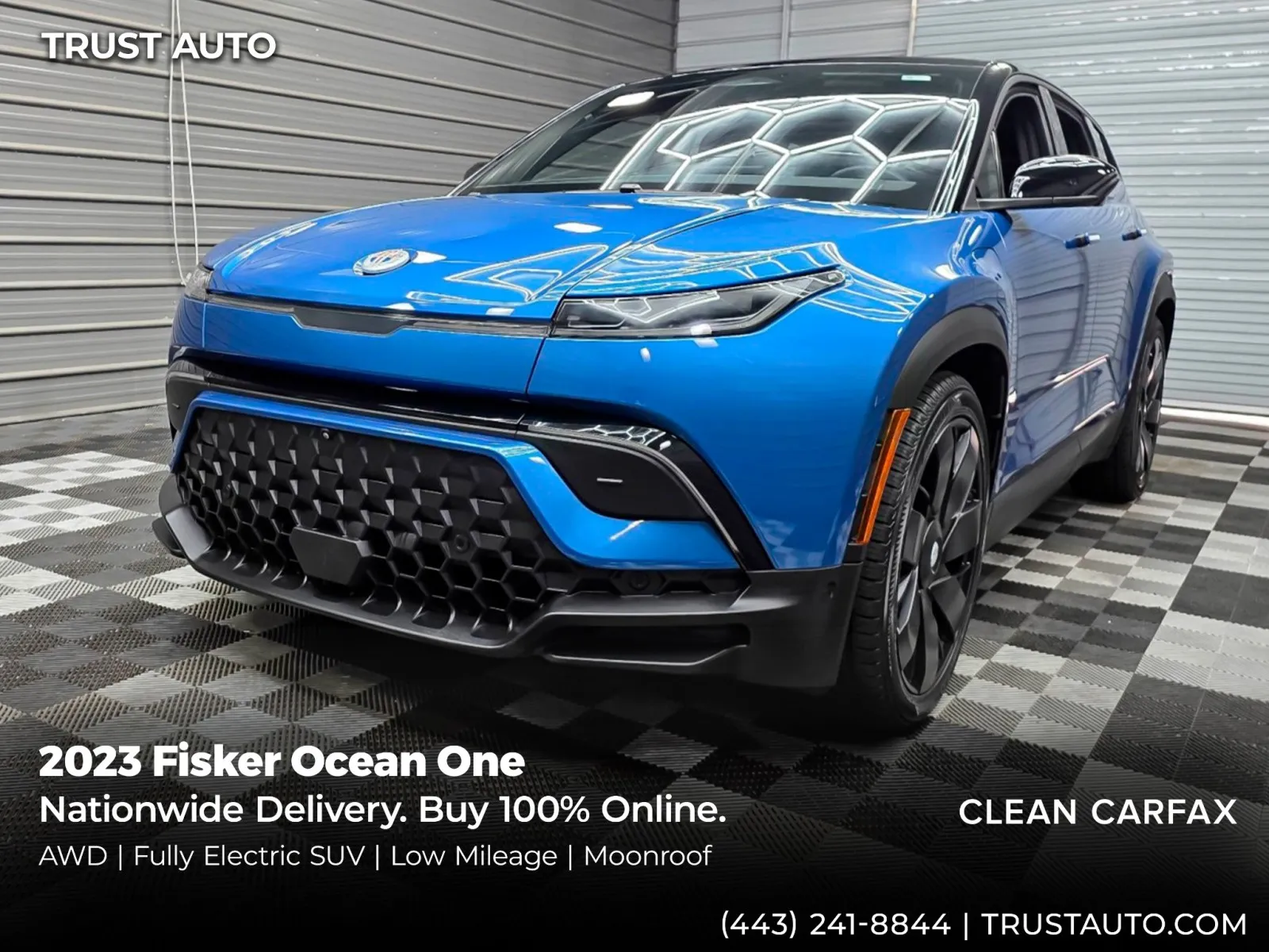 Blue 2023 Fisker Ocean One AWD Electric SUV for sale in Sykesville, MD