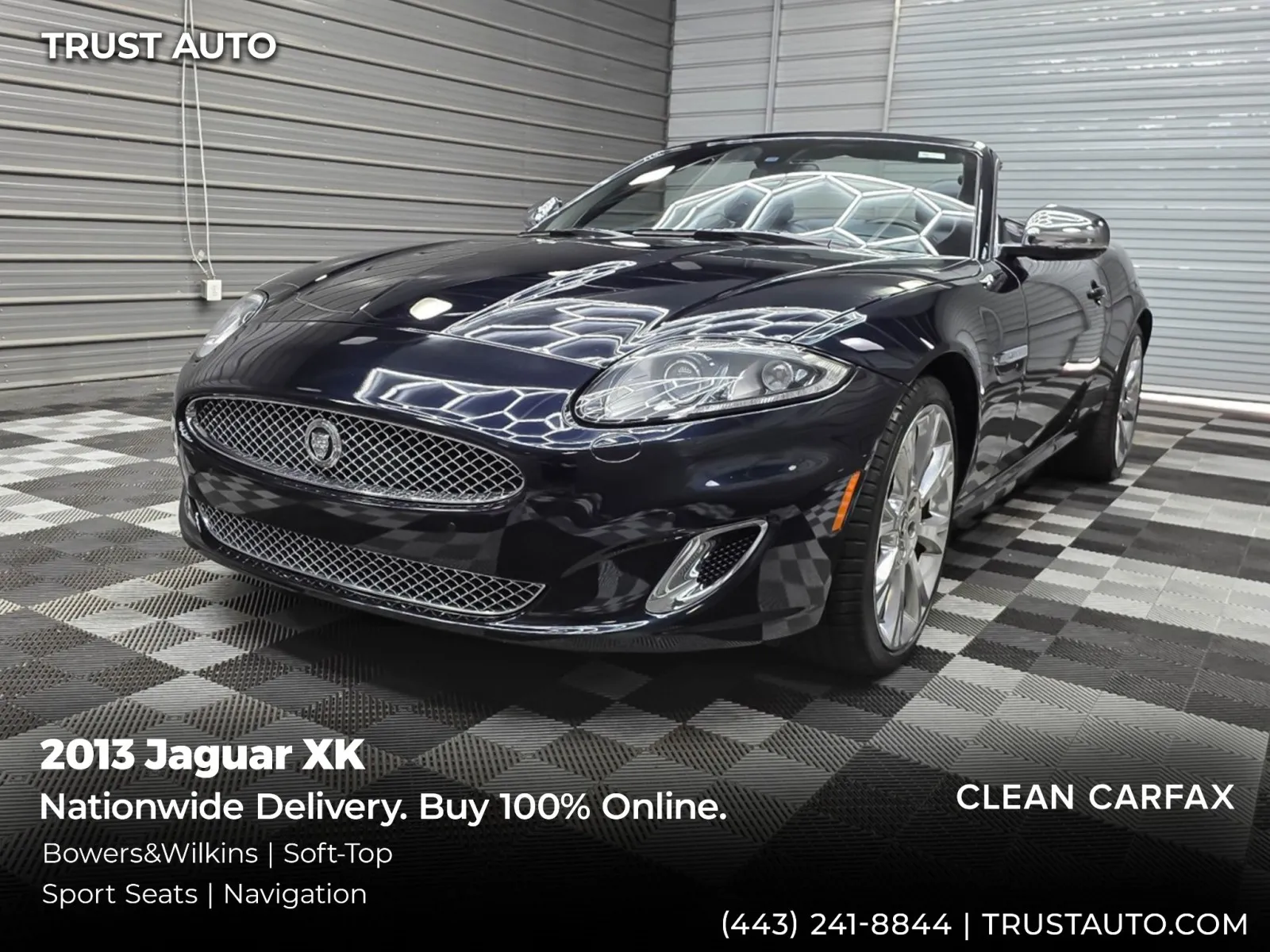 Black 2013 Jaguar XK Soft-Top Sport Convertible for sale in Sykesville, MD