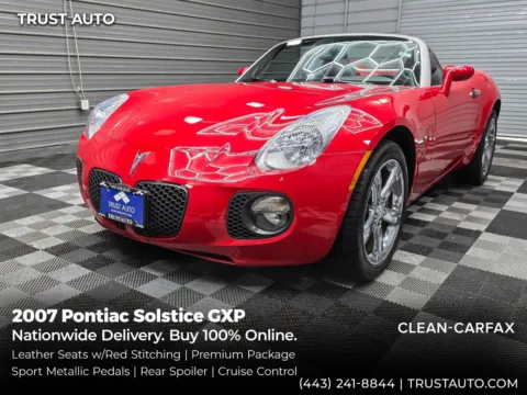 Red 2007 Pontiac Solstice GXP 5-Speed Manual Soft-Top Convertible for sale in Sykesville, MD