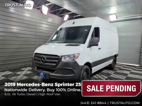 White 2019 Mercedes-Benz Sprinter 2500 Cargo 144''WB High Roof 10FT Diesel Minivan/Van for sale in Sykesville, MD