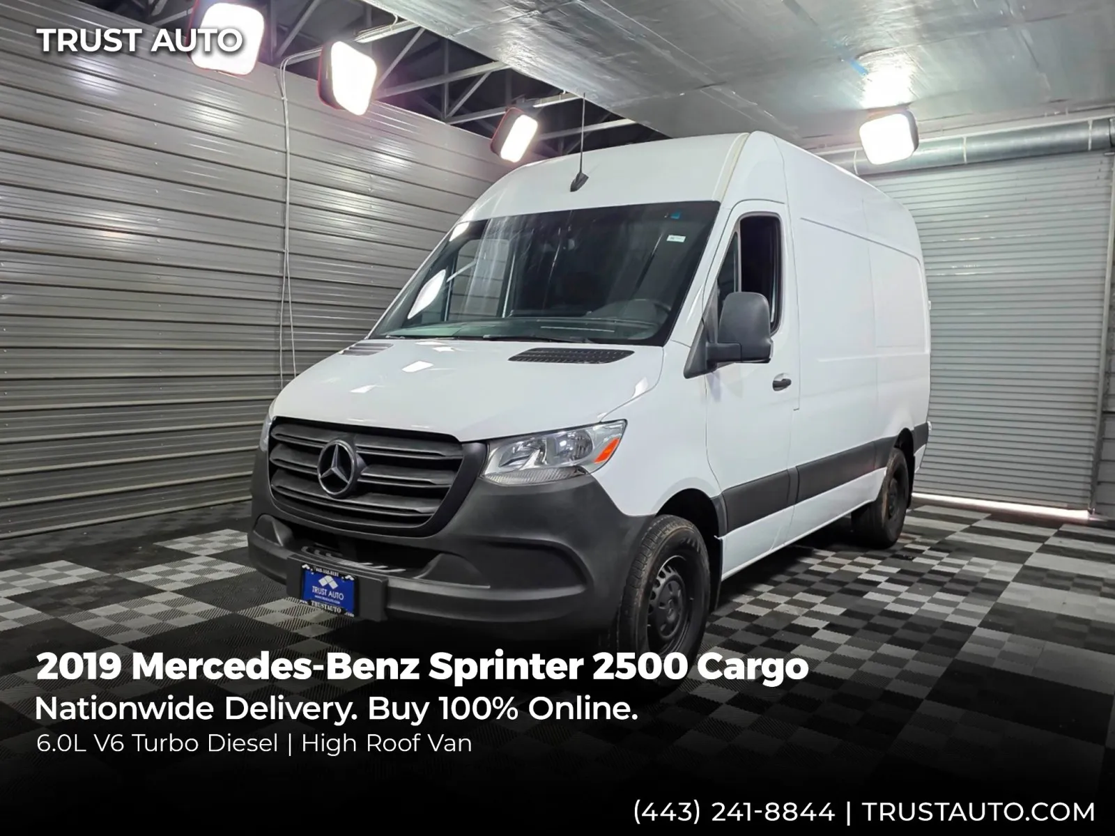 2019 Mercedes-Benz Sprinter 2500 Cargo 144''WB High Roof 10FT Diesel Minivan/Van