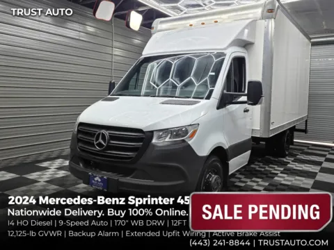 White 2024 Mercedes-Benz Sprinter 12FT Box Truck 4500 170''WB DRW Diesel Commercial for sale in Sykesville, MD