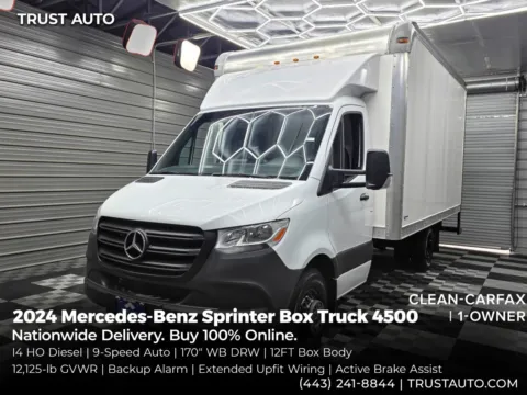 White 2024 Mercedes-Benz Sprinter 12FT Box Truck 4500 144''WB DRW Diesel Commercial for sale in Sykesville, MD