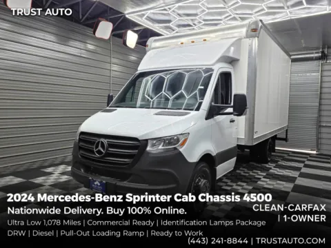 White 2024 Mercedes-Benz Sprinter Cab Chassis 4500 170''WB DRW Standard Roof Diesel Commercial Van for sale in Sykesville, MD