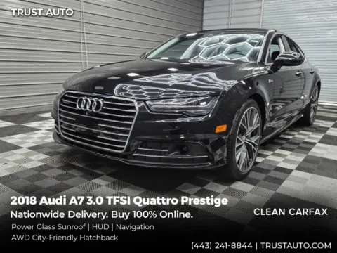 Black 2018 Audi A7 3.0 TFSI Quattro Prestige AWD Luxury Hatchback w/Driver Assistance Pkg for sale in Sykesville, MD